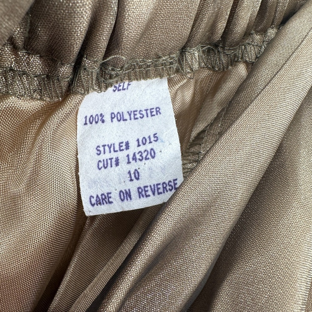 VTG Metallic Satin Tulle Maxi Skirt Gold‎ Champagne Sheen SMALL Christmas READ - Picture 6 of 10